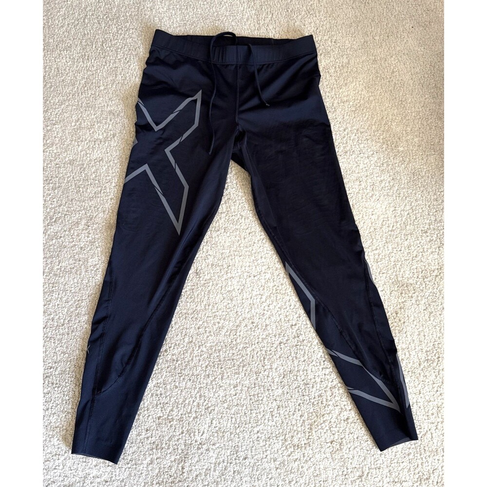 2XU MCS Compression Pants Run Tights Pockets Recovery Black | Mens Large